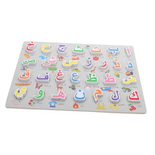 ifundom Arabisches Puzzle Lustige Passende Spielzeuge Buchstaben des Alphabets Briefbrett Passendes Für Vorschulkinder Alphabet Basteln Kleinkind -Puzzle- Holz von ifundom