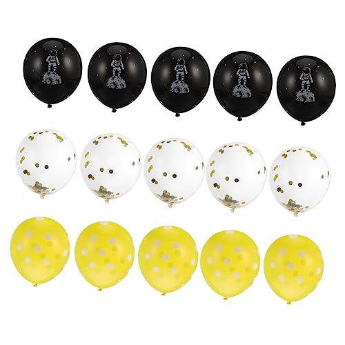 ifundom Astronauten Latexballons Set Für Geburtstagsfeiern 10 Schwarze 10 Gelbe Punkte 10 Goldene Glitzerballons Party Dekoration Für Kindergeburtstage Und von ifundom