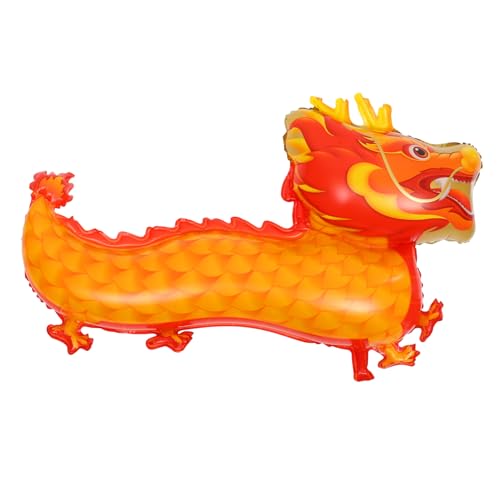 ifundom Ballon Neujahrsfiguren Frühlingsfest Dekor Drache Glücksdrache Drachenfigur Drache Neujahrsdekorationen Aluminiumfolie Orange von ifundom