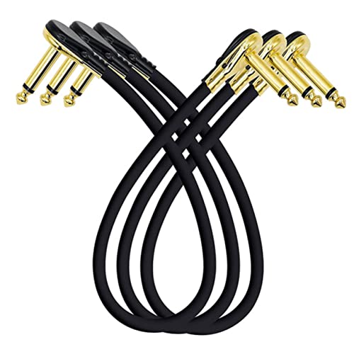 ifundom Flache Patchkabel Für Gitarreneffekte Professionelle Audioverbindung Für E Gitarre Goldstecker Platzsparendes Design Klarer von ifundom