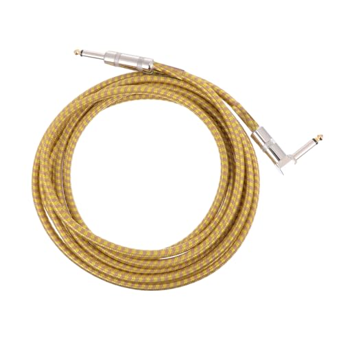 ifundom Gitarrenkabel Verstärker für E-Gitarre Gitarrenverstärkerkabel Gitarren-Patchkabel E-Gitarre mit guitar cable 6,35 mm Instrumentenkabel rechtwinkliges Instrumentenkabel PVC Yellow von ifundom