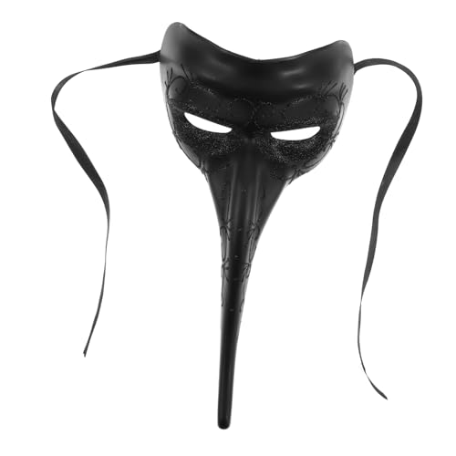 ifundom Maske Halloween Kostüme Herrenkostüme Für Halloween Kostüm Halloween Kostüm Mit Langer Nase Aus Kunststoff Schwarz von ifundom