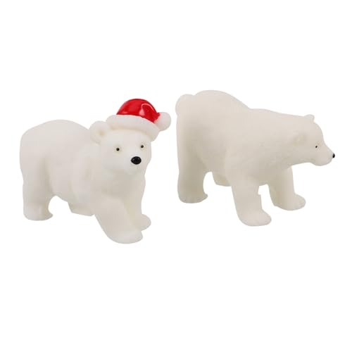 ifundom Mini Harz Bär Miniatur Bär Figur Winter Weihnachtsbär Ornamente Mikro Landschaftstiere Kuchendekoration Für Weihnachten Heim Tischdekoration von ifundom