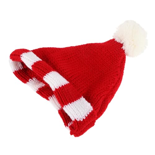 ifundom Puppenmütze Mini-Strickmütze Minihüte für Puppen Minihüte zum Basteln Mini-Hüte winzige Kitting-Hüte Miniatur-Puppenhüte Kunst DIY Handwerk Strick Dekoration Garn rot von ifundom