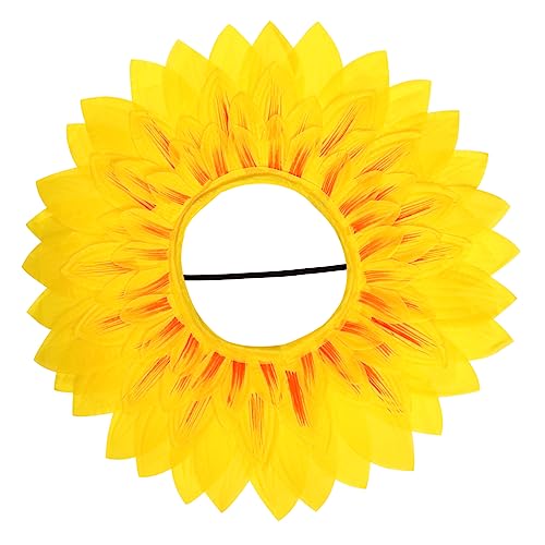 ifundom Sonnenblumen-Gesichtsabdeckung Sonnenblumen-Partyzubehör Blumen-Haar-Accessoire sonnenblumen kopfschmuck Sonnenblumen-Kopfbedeckung Dekorationszubehör für den Kindergarten Yellow von ifundom