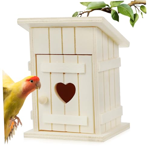 ifundom Vogelnest aus Holz Vogelhaus-Set Vogelnest Dekoration Vogelhäuschen zum bemalen Vogelhütte Holz vogelhaus Holzvogelhaus vogelhaus aus Holz Vogelzubehör natürliches Holz Beige von ifundom