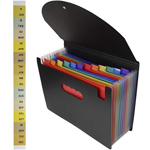 iGadgitz Home U7104 Fächermappe A4 Dokumentenmappe A4 Datei Ordner -Schwarz -13 Fächer von igadgitz home