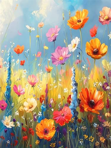 igoodom 5D Blumen Diamond Painting Erwachsene, Colorful Blumen Diamant Painting Bilder Diamont Painting Diamond Painting Set für Beginners Home Wall Decor(30x40cm) von igoodom