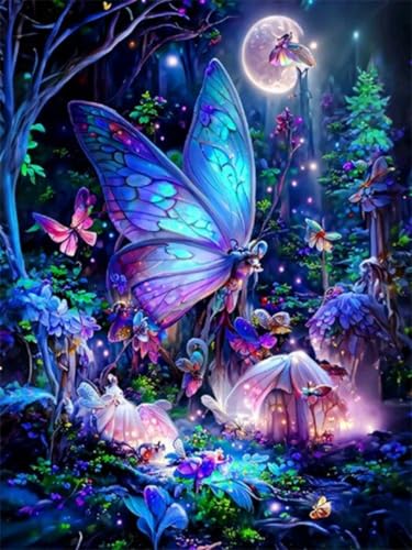 igoodom 5D Butterfly Diamond Painting Erwachsene Butterfly Diamant Painting Bilder Abstract Tier Diamont Painting Diamond Painting Set für Beginners Geschenk Home Wall Decor(30 * 40cm) von igoodom