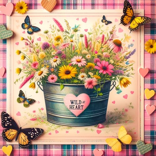 igoodom 5D Daisy Diamond Painting Erwachsene, DIY Colorful Blumen Vase Diamant Painting Bilder Round Full Drill Diamont Painting Set für Beginners Home Wall Decor(35x35cm) von igoodom