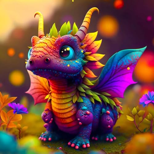 igoodom 5D Drache Diamond Painting Erwachsene, DIY Dragon Diamant Painting Bilder Abstract Diamont Painting Diamond Painting Set für Beginners Geschenk Home Wall Decor(30 * 40cm) von igoodom