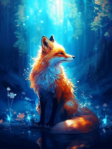 igoodom 5D Fuchs Diamond Painting Erwachsene, Fuchs Forest Diamant Painting Bilder Diamont Painting Diamond Painting Set für Beginners Home Wall Decor(30x40cm) von igoodom