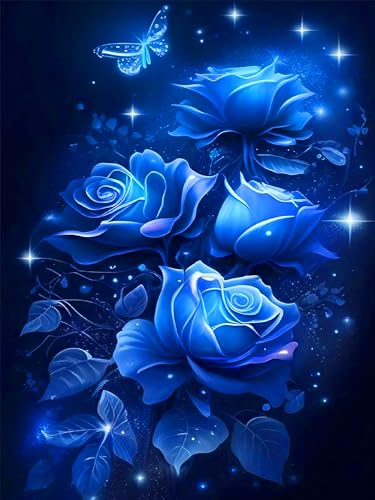 igoodom 5D Rose Diamond Painting Set Erwachsene Rose Blumen Diamant Painting Bilder DIY Diamond-Painting Strass Painting Bilder Diamant Malerei Kits Wanddeko Wohnzimmer Schlafzimmer(30x40cm) von igoodom