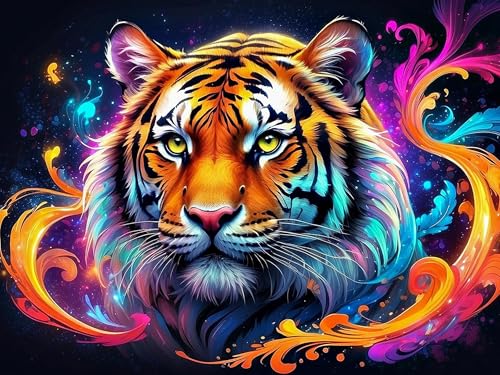 igoodom 5D Tiger Diamond Painting Erwachsene Tiger Diamant Painting Bilder Tiger Diamont Painting Tier Diamond Painting Set für Beginners Geschenk Home Wall Decor(30 * 40cm) von igoodom