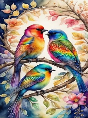 igoodom Bird Diamond Painting Erwachsene 5D Bird Diamant Painting Bilder Abstract Tier Diamont Painting Diamond Painting Set für Beginners Geschenk Home Wall Decor(30 * 40cm) von igoodom