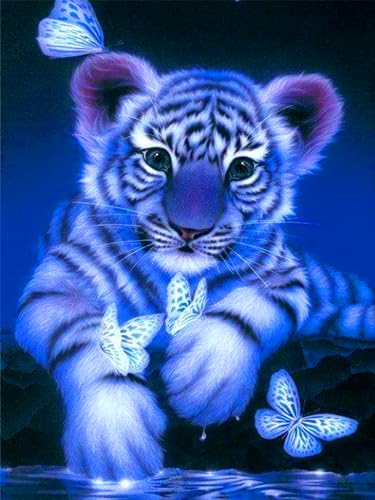 igoodom Diamond Painting Set Erwachsene Tiger 5d Diamant Painting Bilder DIY Diamond-Painting Strass Painting Bilder Diamant Malerei Kits Wanddeko Wohnzimmer Schlafzimmer 30x40cm von igoodom