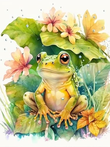 igoodom Frosch Diamond Painting Erwachsene Frosch Diamant Painting Bilder Cute Frosch Diamont Painting Diamond Painting Set für Beginners Geschenk Home Wall Decor(30x40cm) von igoodom