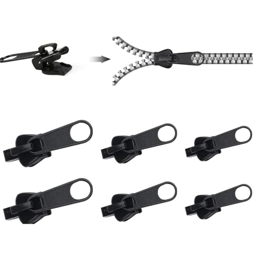 6 Stück Zip Zipper, Reißverschluss Zipper Reparatur Set, Abnehmbares Metall Zipper Pull für Geldbörse, Jeans, Koffer, Kleider, Gepäck von iguTrail