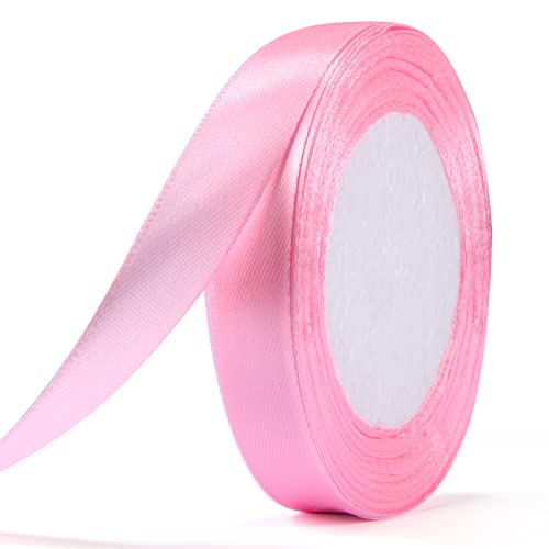 ihaspoko Polyester Satinband, 15 mm x 22 m Dekoration Geschenkband für Heimwerkerkunst handwerk, Geschenk Verpackung, Schleifen, Hochzeitsdekoration (Rosa) von ihaspoko