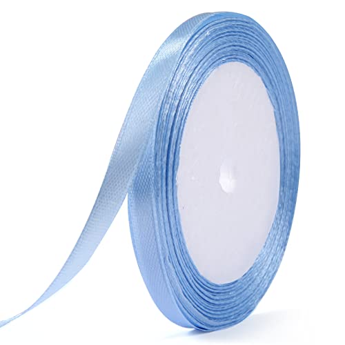 ihaspoko Polyester Satinband, 6 mm x 22 m Dekoration Geschenkband für Heimwerkerkunst handwerk, Geschenk Verpackung, Schleifen, Hochzeitsdekoration (Azurblau) von ihaspoko