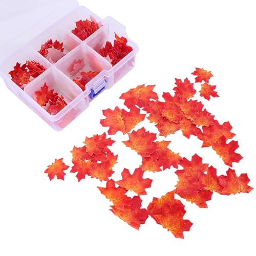 ihreesy 370 Stück Essbare Ahornblatt Cupcake Toppers,Tortendeko Cupcake Dekoration Maple Leaf Esspapier Kuchen-Decke Herbst Blätter Muffin Deko für Thanksgiving Babyparty Kinder Geburtstag Party von ihreesy