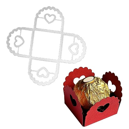 ihreesy Stanzschablonen Schachteln Geschenke Box, Wiederverwendbar DIY Scrapbooking Prägeschablonen Metall-Schneiden Schablonen Hochzeitsgeschenk-Stanzformen Schnittschablonen Prägevorlage,#01 von ihreesy