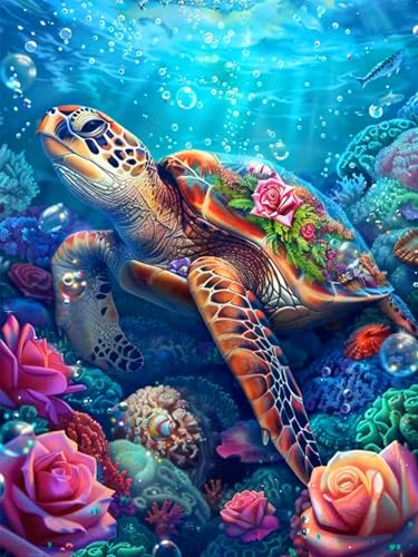 5D Diamond Painting Sea Turtle Diamont Painting Bilder Meeresschildkröte Diamont Painting Erwachsene DIY 5D Diamant Painting Set Erwachsene Malen Nach Zahlen Schildkröte Bilder for Gift 30x40cm von ijbnhd