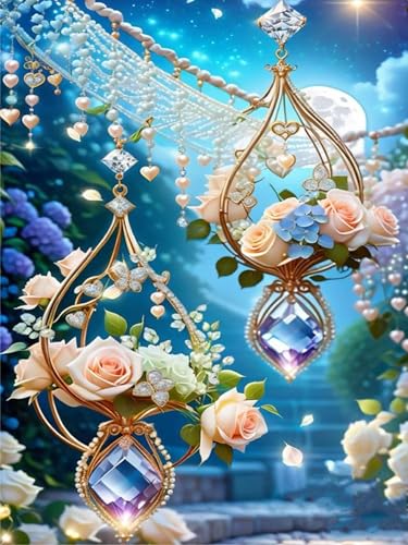 ijbnhd 5D Diamont Painting Traumfänger Blume 5D Diamant Painting Bilder Erwachsene Full Drill Diamant Malerei Szenerie Diamond Painting Stickerei Strass für Wand Heimdecor 30x40cm von ijbnhd