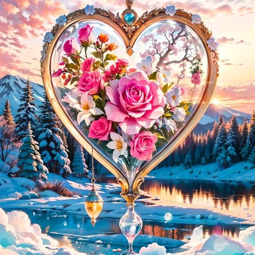 ijbnhd 5D Diamont Painting Traumfänger Blume 5D Diamant Painting Rose Bilder Erwachsene Diamant Malerei Szenerie Diamond Painting Stickerei Strass für Wand Heimdecor 35X35cm von ijbnhd