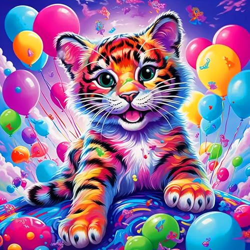 ijbnhd 5D Tiger Diamant Painting Bilder für Erwachsene Diamond- Painting Set DIY Bilder Diamant Kunst Set Runde Steine Diamant Painting für Zuhause Dekor 35x35cm von ijbnhd