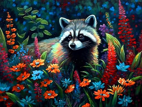 ijbnhd Diamond Painting Bär Erwachsene Tiere Waschbär Diamond Painting Groß 5D Diy Diamant painting Bilder mit Zubehör Diamond Painting Set Full Drill Diamant Malerei 30X40CM von ijbnhd