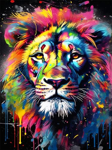 ijbnhd Diamond Painting Löwe, 5D Diamond Painting Bilder für Erwachsene, Kinder, Full Large Lion Mosaic Making for Adults, Children, Home Wall Decor (30 x 40 cm) von ijbnhd