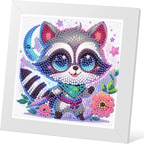 ijbnhd Diamond Painting Set Kinder Bär 5d Diamant Painting Bilder Mit Holzrahmen DIY Tiere Diamond-Painting Painting Bilder Diamant Malerei Kits Wanddeko Schlafzimmer 18x18cm von ijbnhd