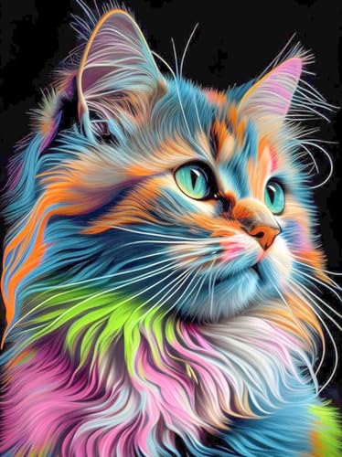 ijbnhd Diamond Painting Set für Erwachsene, 5D Diamond Painting Katze, DIY Cat Diamond Painting Zubeh?r Beginners für Home Wall Decor 30 x 40 cm von ijbnhd