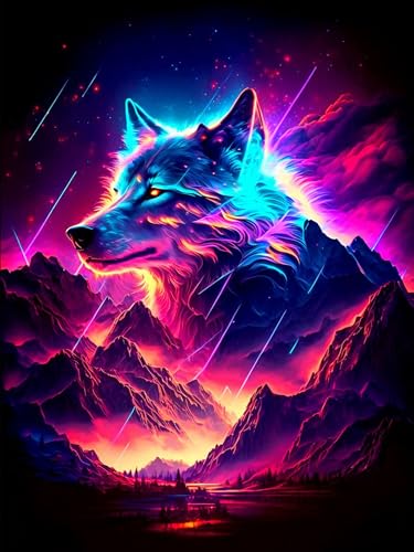 ijbnhd Diamond Painting Wolf, 5D Wolf Diamond Painting Bilder Erwachsene, DIY Diamond Painting Adults Diamond Painting Set Beginners für Home Wall Decor Gift 30 x 40 cm von ijbnhd