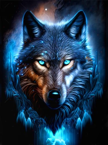 ijbnhd Diamond Painting Wolf, 5D Wolf Diamond Painting Bilder Erwachsene, DIY Diamond Painting Adults Diamond-Painting Set Beginners für Home Wall Decor Gift 30 x 40 cm von ijbnhd