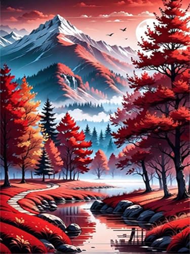 ijbnhd Diamont Painting Landschaft Diamant Painting Bilder Berg 5D Diamond Painting ErwachseneBerg Full Diamant Bilder Malerei Stickerei Set Kreuzstich Bilder Home Wand Dekor 30x40cm von ijbnhd