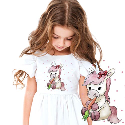 Bügelbilder Applikation Einhorn & Punkte Bügelbild Bügelmotiv Aufbügelbilder für Mädchen bb098 ilka parey wandtattoo-welt® von ilka parey wandtattoo-welt