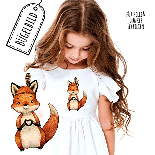 Bügelbilder Applikation Fuchs Füchschen Herz Bügelbild Patch Bügelmotiv Aufbügelbilder Shirt bb187 - ausgewählte Größe: *Gr.1 - ca. 10cm (längste Seite)* von ilka parey wandtattoo-welt