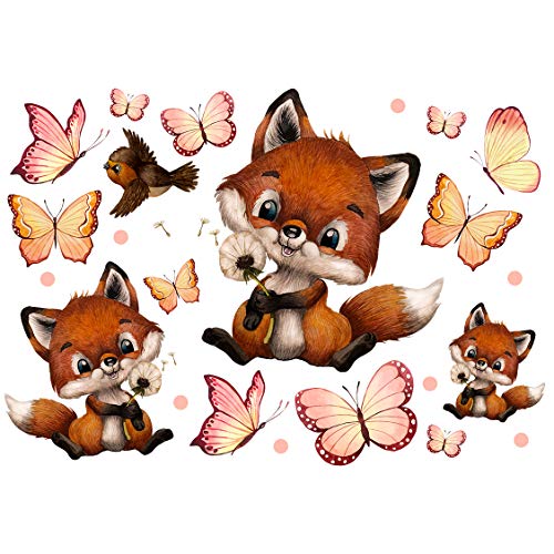 Bügelbilder Fuchs Füchslein Pusteblume Schmetterlinge Set in A5 Applikation Kissen Shirt Taschen Bügelbild Bügelmotiv Patch Aufbügelbilder bb208 ilka parey wandtattoo-welt® von ilka parey wandtattoo-welt