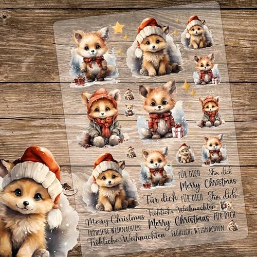 Bügelbilder Winter Fuchs Füchse Weihnachten Set in A5 Applikation Kissen Shirt Taschen Bügelbild Bügelmotiv Patch Aufbügelbilder bb262 ilka parey wandtattoo-welt von ilka parey wandtattoo-welt