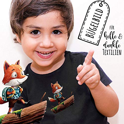 BügelbilderApplikation Fuchs Schultasche Schulkind Schuljunge Bügelbild Patch Bügelmotiv Shirt bb198 - ausgewählte Größe: *Gr.1 - ca. 10cm (längste Seite)* von ilka parey wandtattoo-welt