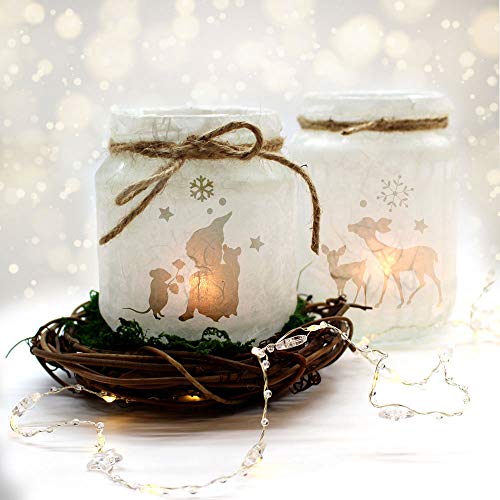 Feenlicht Feenwindlicht DIY Weihnachtsdeko Weihnachten Rehe Elfen Sterne Schneeflocken Lichtdeko Winter Aufkleber Glas Sticker wl1 ilka parey wandtattoo-welt® von ilka parey wandtattoo-welt