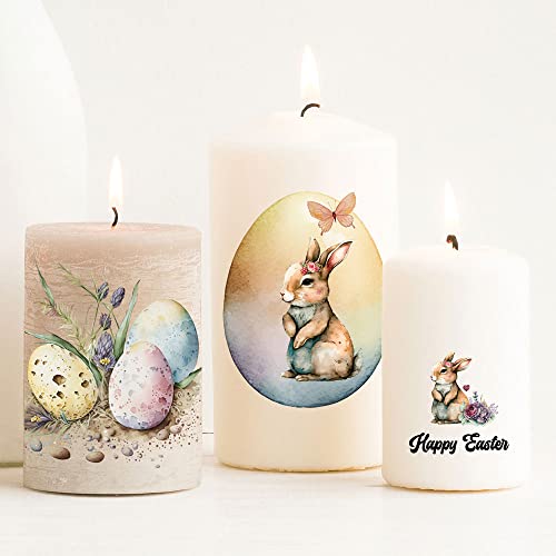 Kerzensticker Kerzentattoo Kerzentattoos Tattoofolie Frohe Ostern Osterhase Ostereier Eier Hase Hasen Hasenpaar für Kerzen oder Keramik A6 Bogen DIY Kerzen kst79 ilka parey wandtattoo-welt von ilka parey wandtattoo-welt