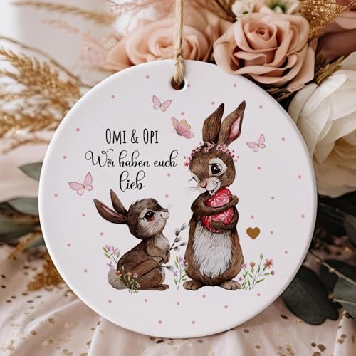 Osteranhänger Osterschmuck mit Häschen Hasen Hase Osterei Ostereier Spruch Omi & Opi Wir haben euch lieb Ostern Easter Ornaments eo4 ilka parey wandtattoo-welt von ilka parey wandtattoo-welt