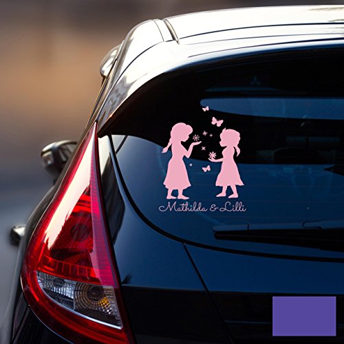 ilka parey wandtattoo welt Autotattoo Heckscheibenaufkleber Fahrzeug Sticker Aufkleber Baby Schneeprinzessin Kinder M1872 - ausgewählte Farbe: *lila* ausgewählte Größe: *L - 22cm breit x 30cm hoch* von ilka parey wandtattoo welt