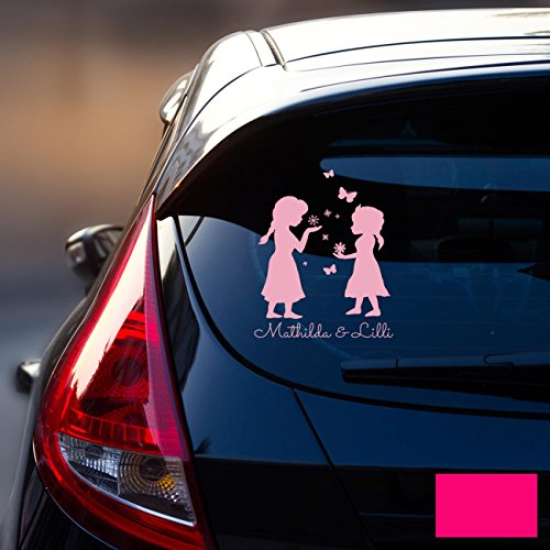 ilka parey wandtattoo welt Autotattoo Heckscheibenaufkleber Fahrzeug Sticker Aufkleber Baby Schneeprinzessin Kinder M1872 - ausgewählte Farbe: *pink* ausgewählte Größe: *L - 22cm breit x 30cm hoch* von ilka parey wandtattoo welt