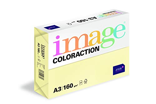 Image Coloraction Desert - farbiges Kopierpapier - DIN A3, 297 x 420 mm, 160 g/m² - buntes, holzfreies Druckerpapier für Kopierer - 250 Blatt - Gelb von IMAGE