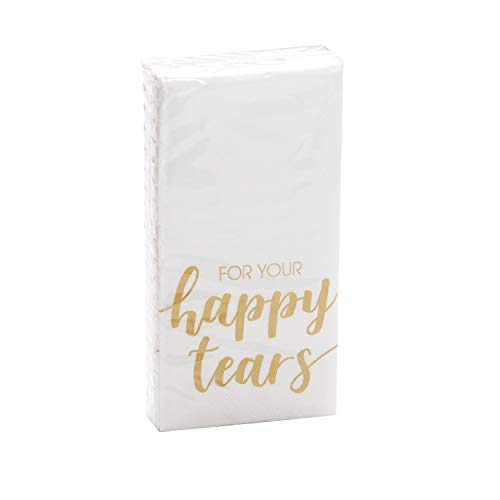 in due Taschentücher Freudentränen 6 x 10 Stück 'For Your Happy Tears' Gold zur Hochzeit/Wedding von in due