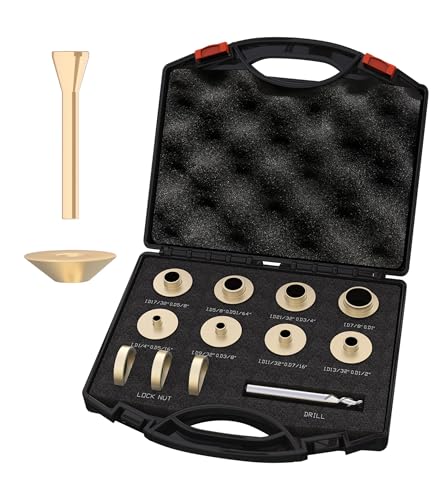 inBovoga Präzisions-Messing-Fräser-Schablonenführungs-Set, passend für jeden Porter-Kabel-Stil, Oberfräsen-Führungsbuchse mit Tragetasche, 13 Stück von inBovoga